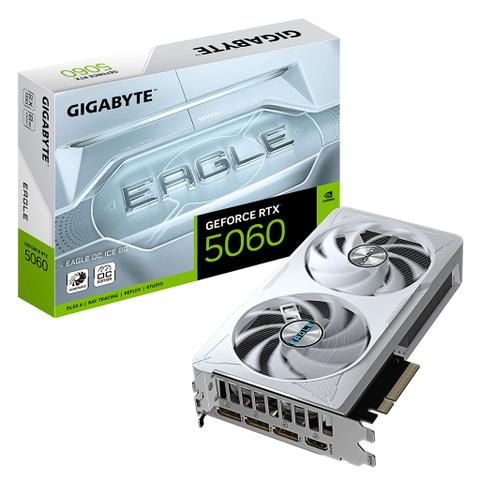 Gigabyte GeForce RTX 5060 EAGLE OC ICE 8GB Video Card - White Edition