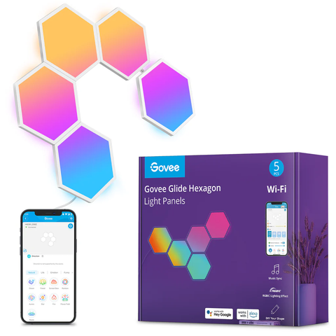 Govee Hexa Glide Light Panels - 5 Piece