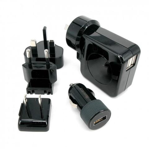 Huntkey TravelMate Multi Plugs USB Wall Adaptor with Car Charger