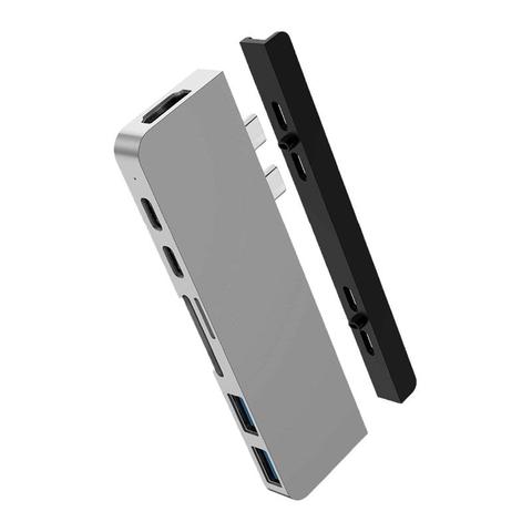 HyperDrive Duo V2 7-in-2 USB-C Hub for USB-C MacBook Pro/Air - Silver