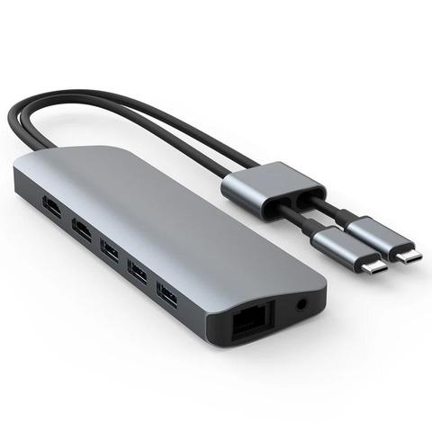 HyperDrive Viper 10-in-2 USB-C Hub with Dual Display for Mac/PC - Gray
