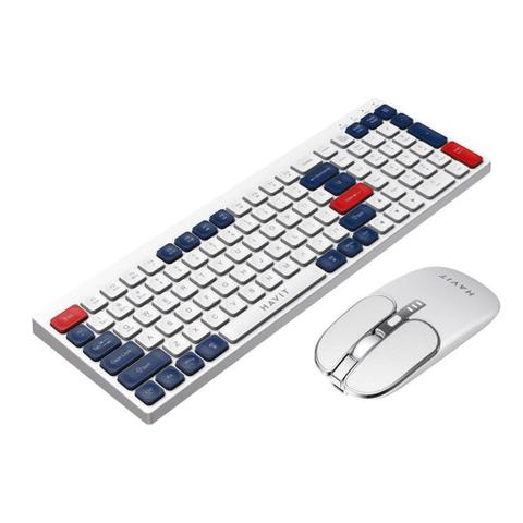 Havit Dual-Mode Wireless 2.4Ghz + Bluetooth Keyboard & Mouse - White
