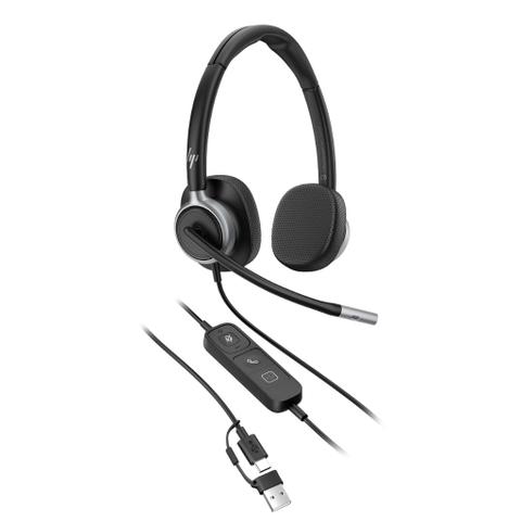 HP Poly Mission 625 MS Stereo USB A/C Wired Headset - C01C6AA