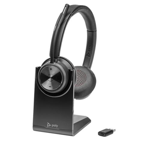 HP Poly Savi 7320 UC Office Wireless Stereo DECT Headset w/ D400 USB-A Dongle
