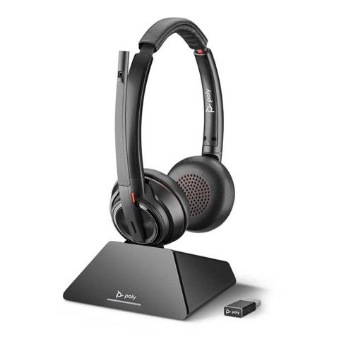 HP Poly Savi 8220 UC Office Wireless Stereo DECT Headset w/ D400 USB-A Dongle (8D3F5AA)