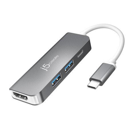 j5create JCD371 USB-C to HDMI + 2-Port USB 3.0 w/ PD