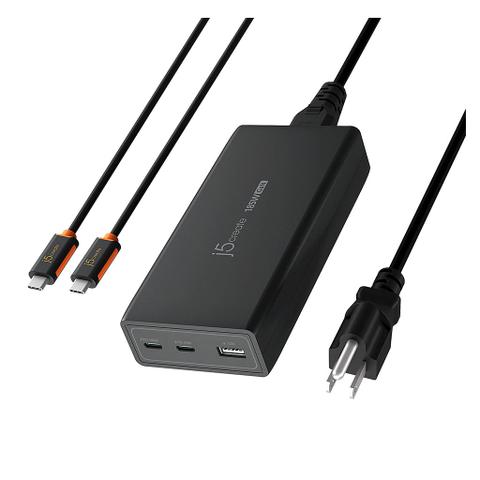 j5create 185W Fast GaN 3-Port USB-C + USB-A Desktop Charger