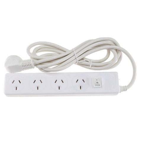 Jackson 4-Outlet Surge Protected Powerboard with 3 Metre Lead