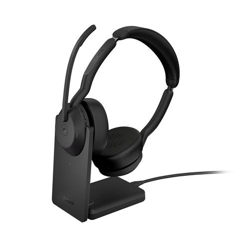 Jabra Evolve2 55 MS USB-C Stereo Bluetooth Headset with Charging Stand
