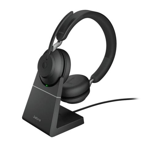 Jabra Evolve2 65 MS Stereo Bluetooth Headset (USB-C Dongle + Charging Stand)