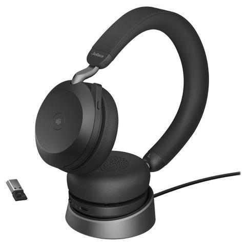 Jabra Evolve2 75 MS USB-A Bluetooth Headset with Charging Stand
