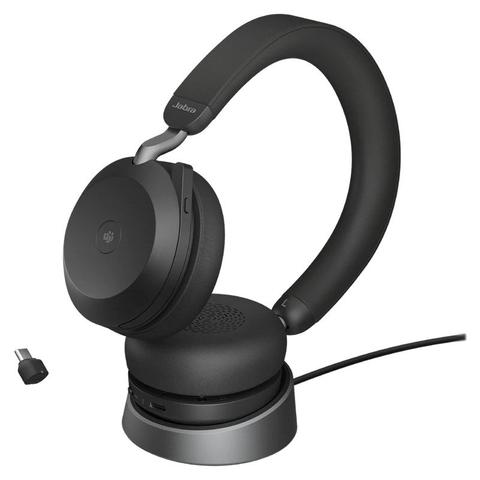 Jabra Evolve2 75 MS ANC Stereo Bluetooth Headset (USB-C Dongle + Charging Stand)