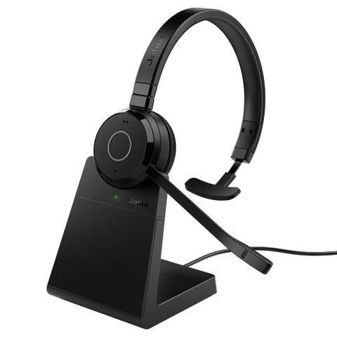 Jabra Evolve 65 TE MS Mono Bluetooth Headset with Stand