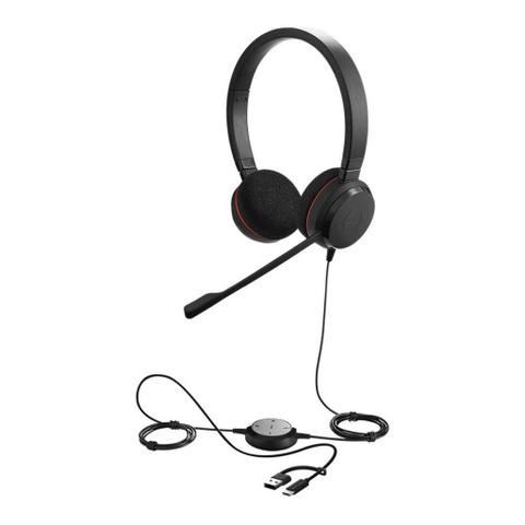 Jabra Evolve 20 SE MS Stereo Wired Office Headset with Mic - USB C & A - PC & Mac