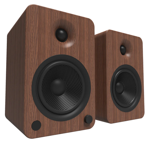 Kanto YU6 200W Powered Bluetooth Bookshelf Speakers with Phono Preamp - Walnut