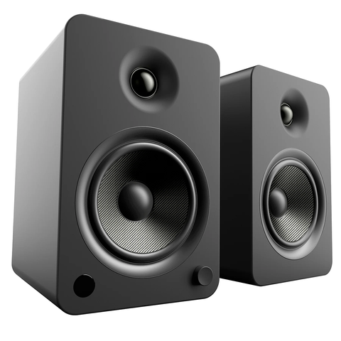 Kanto YU6 200W Powered Bluetooth Bookshelf Speakers with Phono Preamp - Matte Black