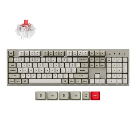 Keychron C2 Pro 8K QMK Wired Custom Mechanical Keyboard - Keychron Super Red Switches