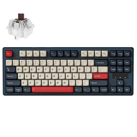 Keychron J4 QMK Wireless Mechanical RGB Keyboard - Dark Blue - Keychron Brown Super Switch Hot-Swappable