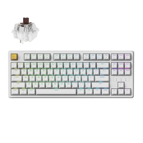 Keychron J4 QMK Wireless RGB Mechanical Keyboard - White - Keychron Super Switch Hot-Swappable Banana Switch
