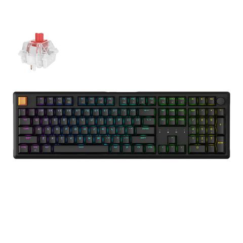 Keychron J5 QMK Wireless Full Size Shine Through Mechanical Keyboard - Black - Red Switch