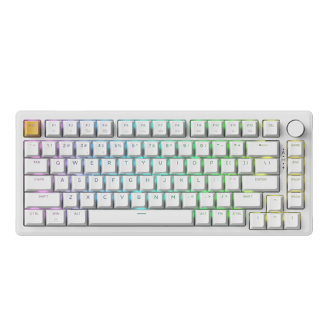 Keychron J2 QMK RGB White Hot-Swappable Wireless Mechanical Keyboard - Super Brown Switches