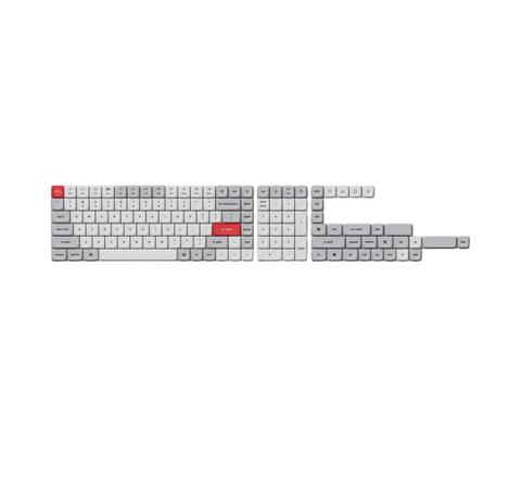 Keychron Low Profile Dye-Sub PBT LSA Profile Keycap Set (Light Gray and White)