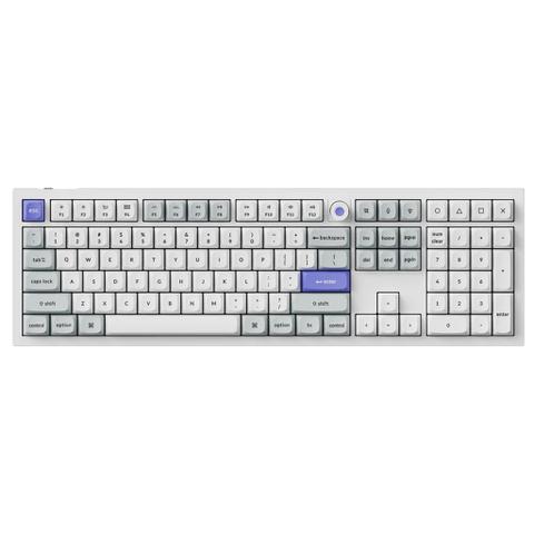 Keychron Q6 HE 8K Wired White Gaming Keyboard - Ultra-Fast Lime Magnetic Switches