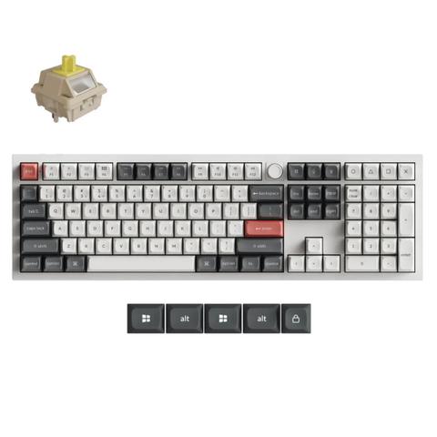 Keychron Q6 Ultra 8K Wireless Custom Mechanical Keyboard - White - Keychron Silk POM Switch - Banana