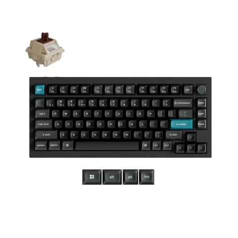 Keychron Q1 Ultra 8K Wireless Mechanical Keyboard - Black - Keychron Silk POM Brown Switch