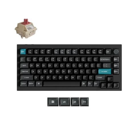 Keychron Q1 Ultra 8K Wireless Custom Mechanical Keyboard - Black - Keychron Silk POM Red Switch