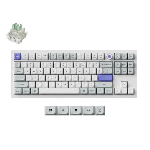 Keychron Q3 HE 8K Magnetic Switch Keyboard - White - Keychron Ultra-Fast Lime Magnetic Switch