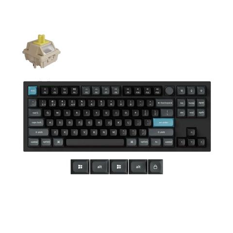Keychron Q3 Ultra 8K Wireless Custom Mechanical Keyboard - Black - Keychron Silk POM Banana Switch