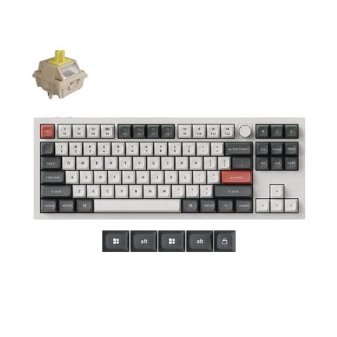 Keychron Q3 Ultra 8K Wireless Custom Mechanical Keyboard - White - Keychron Silk POM Banana Switch