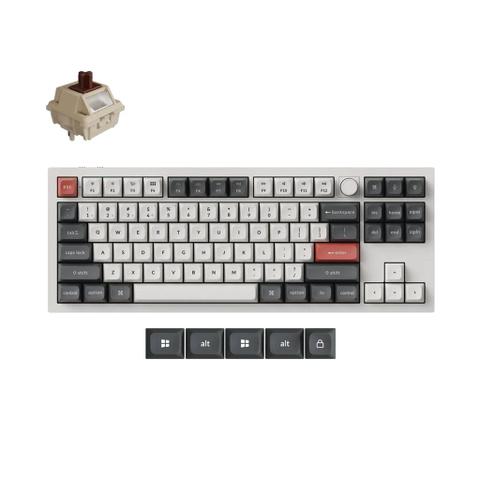 Keychron Q3 Ultra 8K Wireless Custom Mechanical Keyboard - White - Keychron Silk POM Brown Switch
