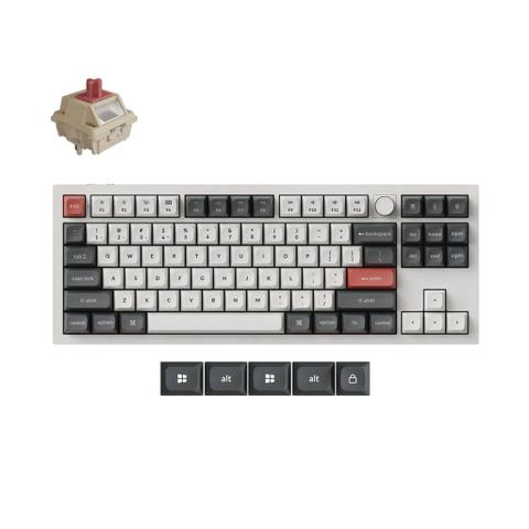Keychron Q3 Ultra 8K Wireless Custom Mechanical Keyboard - White - Keychron Silk POM Red Switch