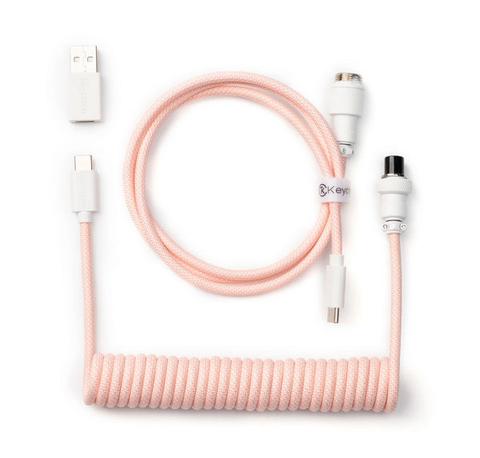 Keychron Coiled Aviator Cable (Light Pink / Straight)