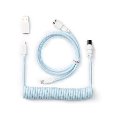 Keychron 8K Coiled Aviator Cable (Light Blue)