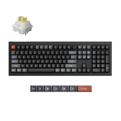 Keychron V6 Ultra 8K Wireless Custom Mechanical Silent Keyboard - Silk POM Silent Banana Switch
