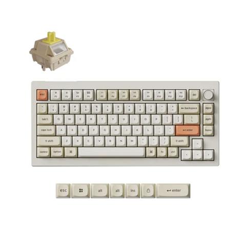 Keychron V1 Ultra 8K Wireless Custom Mechanical Keyboard - Retro - POM Banana Switch
