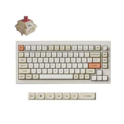 Keychron V1 Ultra 8K Wireless Custom Mechanical Keyboard - Retro - Silk POM Red Switch