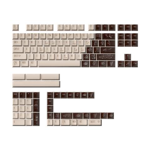 Keytok GOOD NIGHT COCOA Cherry Profile Dye-Sub PBT+PC Keycaps 131pcs Set