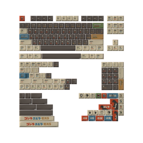 KeyTok SMILE Profile Black Classic Godzilla Dye-Sub PBT Keyaps 173pcs Set