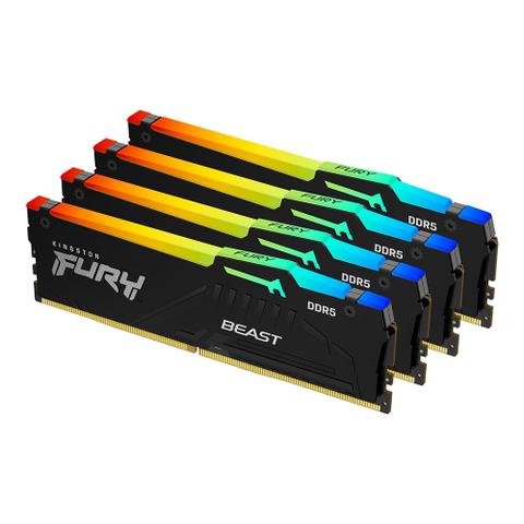 Kingston FURY Beast RGB 128GB (4x 32GB) DDR5 5600MHz Desktop Memory - Black