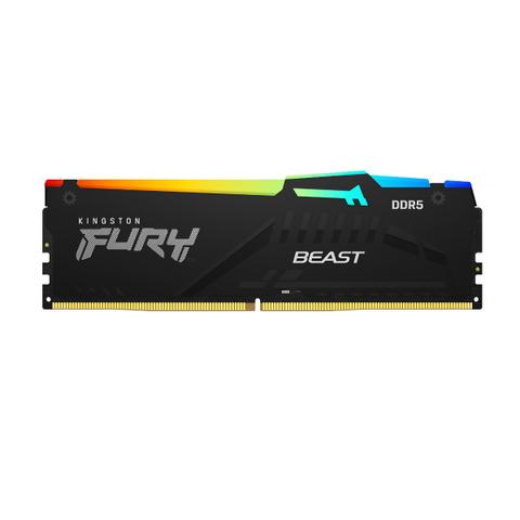 Kingston FURY Beast RGB 128GB (4x 32GB) DDR5 5200mhz Desktop Memory - Black