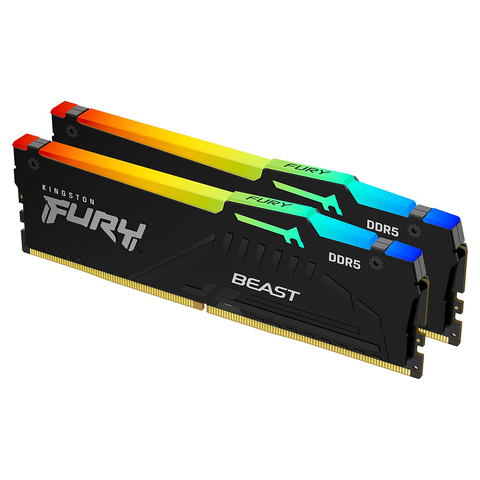Kingston FURY Beast RGB 32GB (2x 16GB) DDR5 6000MHz AMD Desktop Memory - Black
