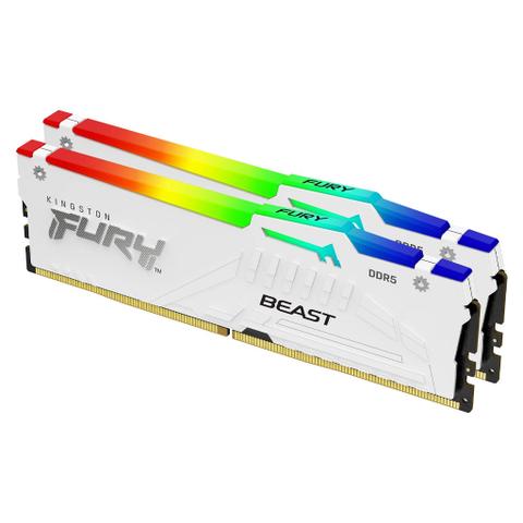Kingston FURY Beast RGB 32GB (2x 16GB) DDR5 6000MHz AMD & Intel Ready Memory - White