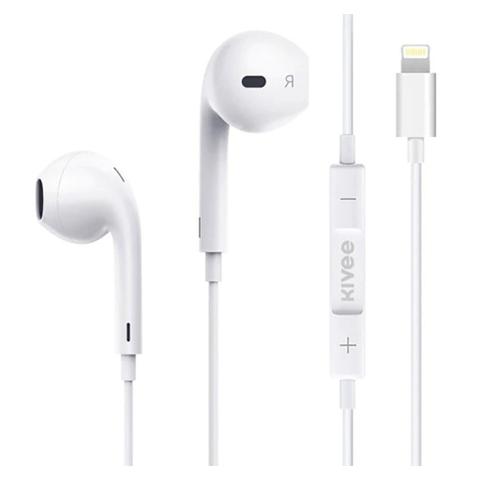 Kivee MT30 120cm Half-in-Ear Hi-Fi Stereo Earphones - White