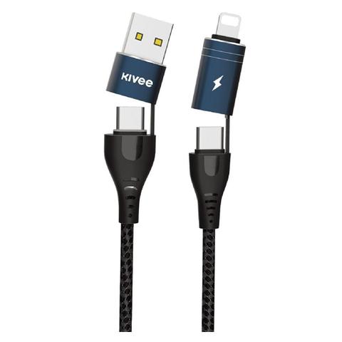 Kivee CT10 1m 4-in-1 Charging Cable - Black