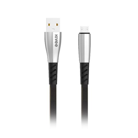 Kivee CB103 1m Lightning to USB-A Charging Cable - Black/Silver