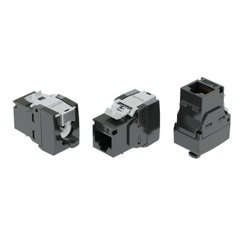 Kordz Professional Unshielded Toolless Cat6 RJ45 Keystone Sockets - Black 6 Pack